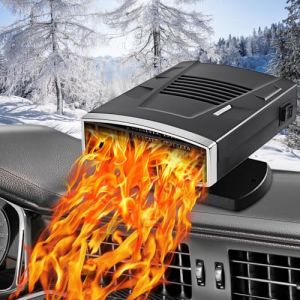 Chuankefanxing Chauffage Portable pour Voiture 12 V 200 W, Chauffage et Refroidissement 2 en 1, d&eacute;givreur pour Voiture avec Prise Allume-Cigare, d&eacute;givreur &agrave; Chauffage Rapide avec Base rotative &agrave; 360 (Chuankefanxing, neuf)