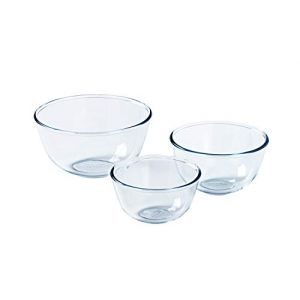 Pyrex - Lot de 3 Bols/Saladiers - 3 Tailles - Verre Borosilicate - Extrême Résistance - Made in France (International Cookware SAS, neuf)