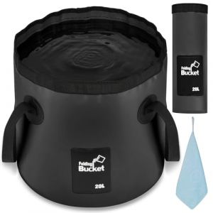Flintronic Seau Pliable, 20L Seau de Pêche Pliable Portable, Seau à Eau Pliable Multifonctionnel, Conteneur d'eau pour Randonnée Pêche Nautisme Jardinage (flintronic, neuf)