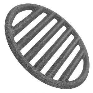 Kisangel Grille en fonte pour barbecue, grille ronde de chemin&eacute;e de 16 pouces, remplacement de plaque de charbon, accessoires de cuisson en ext&eacute;rieur, fonte grise (MAJIAG, neuf)