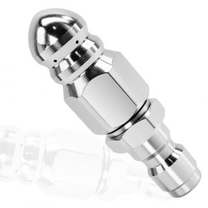 1 Buse de Nettoyage de vidange en Acier Inoxydable, Nettoyeur &agrave; Pression, buse de Jet d'&eacute;gout, buse de nettoyage pour tuyau 1/4", buse de r&eacute;flecteur/buse de fus&eacute;e (X F, neuf)