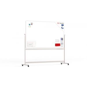 ALLboards Tableau Blanc Mobile Double Face Magnétique Effaçable à Sec avec Cadre en Aluminium 200x120cm, Tableau Blanc Mobile Rotatif Whiteboard (ALLboards France SARL, neuf)