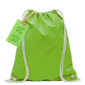 ELES VIDA Sacs de Gym en Coton Naturel, Sac de Sport Sac à Dos en Tissu Sac en Toile Sac en Toile de Jute certifié Oeko-Tex - Vert Clair (snowcommerce GmbH, neuf)