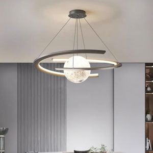 Lustre Enfants Moderne Chambre Espace Étoile LED Lampe Suspendue graduable Acrylique Planète Terre Boule Art Décor À La Maison Intérieur Fantaisie Luminaire Enfants Bébé Dessin Animé Plafonnier ( Colo (FWX★FR, neuf)