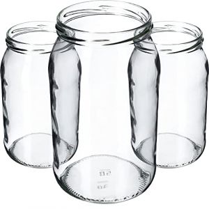 KADAX Lot de 48 bocaux de conservation en verre de 900 ml pour couvercle à visser, utilisable comme pot à confiture, bocaux de conservation, bocaux de conservation (sans couvercle), K5198 (KADAX, neuf)