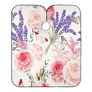 Papillon Fleur De Lavande Robe De Coiffure Anti-Taches Peignoir Coiffure Accessoires Cape De Cheveux Pour Coiffeurs Barber Barbiers 140X168Cm (guangzhouhongchenmaoyishanghanggerenduzi, neuf)