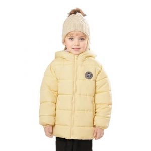 SOLOCOTE Manteau hiver pour fillette imperméable rembourrage synthétique doublure polaire capuche veste puff Jaune 6 ans (SOLOCOTE, neuf)