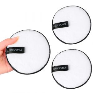 TRIXES Lot de 3 tampons démaquillants réutilisables en microfibre - Blanc (Digiflex FR, neuf)