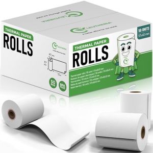 50 Rouleaux tpe - Bobine de papier thermique pour carte bleue - 57x40x12mm LONGUEUR XL 15M - Bobines thermiques pour ticket de caisse/reçu carte bancaire/rouleau cb/imprimante - sans BPA (Leutheria, neuf)