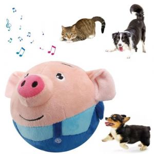 Jouet Chien Interactif Balle Chien, Jouet de Balle Rebondissante Jouets Pour Chiens, Balle Interactive pour Chien, Active Moving Pet Plush Toy, Jouet de Chien en Peluche de Lavable (Cochon Bleu) (TBLMPNE, neuf)