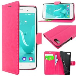 ebestStar - Coque Compatible avec Wiko Lenny 3 Jerry Etui PU Cuir Housse Portefeuille Porte-Cartes Support Stand, Rose [Appareil: 145 x 73.1 x 9.9mm, 5.0''] (ebestPro-fr, neuf)