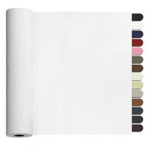 Simili Cuir Autocollant, 40 x 300cm Patch de Réparation en Cuir, Patch Cuir Auto-adhésif Rénovation Pour Siège de Voiture, Meubles, Canapé, Sacs à Main, Vestes, Chaises.(Blanc) (ZR-EU, neuf)