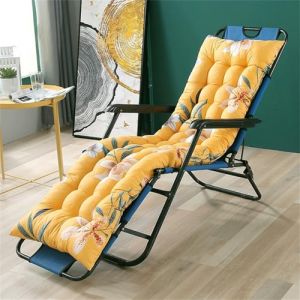 DOTBUY-SHOP Coussin Chaise Longue Imprimé Floral, Coussins pour Bains de Soleil avec Sangles, Coussin Bain de Soleil Doux, Matelas Transat pour Jardin,Terrasse,Balcon (Jaune,53x200cm) (DOTDOT SHOP, neuf)