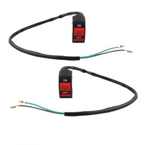 Chelhead 2 Pièce Moto Guidon Interrupteur On Off Bouton conversion pour moto ou vélo Convient aux guidons de 22mm 2 fils (kunmingancouwangluokejiyouxiangongsi, neuf)