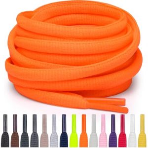 Miscly Lacets Ovales pour Sport - Disponibles en Plusieurs Longueurs et Couleurs (Orange Néon, 160 cm) (Miscly [FR], neuf)