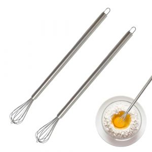 JUGUTA Lot De 2 Petits Fouet Cuisine En Acier Inoxydable - Mini Fouet Pour Tasses, Fouet Robuste - Petit Pour Faire Mousser, Fouetter Et Remuer La Cr&egrave;me (ROXYROX FASHION, neuf)