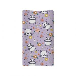 BYCHECAR Housse de matelas &agrave; langer &agrave; motif de panda pour b&eacute;b&eacute;s filles et gar&ccedil;ons, housse de table &agrave; langer extensible et douce, violet (BYCHECAR, neuf)