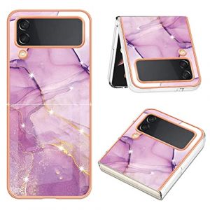 QIWEIQING Marbre Coque pour Samsung Galaxy Z Flip 4, Silicone Paillette Antichoc Motif Marbre Etui Ultra Mince Anti-Rayures Gel Flexible Protection Housse pour Samsung Z Flip 4.Rose YBD (QIWEIQING, neuf)