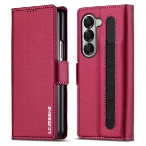 ZHOZEXIN Etui en Cuir PU pour Samsung Galaxy Z Fold 6,Etui &agrave; Fermeture magn&eacute;tique avec Fente pour Stylo, Fente pour Porte-Monnaie et Protection d'&eacute;cran pour Samsung Galaxy Z Fold 6 (Rose) (Shenxinghui Digital, neuf)