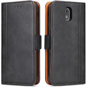 ROJIOJIO Coque pour Samsung Galaxy J5 2017, Housse en Cuir PU Premium Etui &agrave; Rabat Pochette de Portefeuille, &Eacute;tui de Protection pour Samsung Galaxy J5 2017, Noir (ROJIOJIO, neuf)