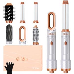 Airstyler 6 en 1, UKLISS Brosse Soufflante Brushing & S&egrave;che Cheveux avec Hair Dryer, Boucleur a Cheveux Automatique, Lisseur cheveux, Airbrush Multistyler Cadeaux Set pour Femmes Styling (Blanc) (ukliss beauty, neuf)