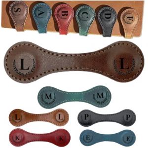 Marque-page magn&eacute;tique personnalis&eacute; en cuir grav&eacute;, marque-page magn&eacute;tique, multifonction, cadeau de d&eacute;part pour les amateurs de livres, les lecteurs, les femmes (marron fonc&eacute;, L) (Longtongshun, neuf)