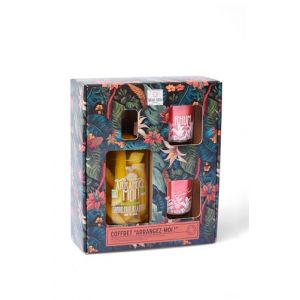 Coffret rhum arrangez-moi avec 2 verres (Mangue Fruit de la Passion BIO*) (QUAI SUD, neuf)