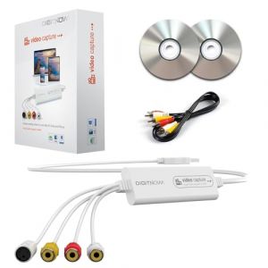 VIXLW Convertitore da VHS a Digitale e scheda di acquisizione USB - Converte nastri VHS/VCR/Hi8/Mini DV in DVD/File digitali - Compatibile Con videocamere/videoregistratori/PC/TV e Windows/MacOS (TECH COVER SRL, neuf)
