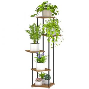 Digtokore Support pour plantes d'int&eacute;rieur &agrave; 5 niveaux - &Eacute;tag&egrave;re pour plantes d'int&eacute;rieur et d'ext&eacute;rieur - Pr&eacute;sentoir d'angle pour pots de fleurs - &Eacute;tag&egrave;res en m&eacute;tal pour plusieurs plantes (Digtokore, neuf)