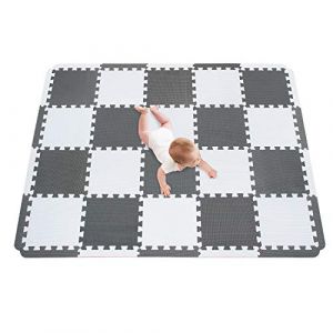 meiqicool Tapis de Jeu en Mousse à emboîter-Tapis de Sol Tapis de Jeu pour bébé pour Enfants -Tapis de Jeu en Mousse -Tapis Puzzle à 18 Bords-Tapis pour Enfants et bébé -Blanc et Gris - AL20SC (MEIQICOOL TOYS SHOP, neuf)