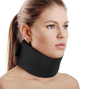 Cozyhealth Collier cervical universel en mousse souple, support de cou r&eacute;glable pour dormir &ndash; Soulage les douleurs au cou et la pression de la colonne vert&eacute;brale (Blanc, 2,5" de profondeur, M) (Cozyhealth EU, neuf)