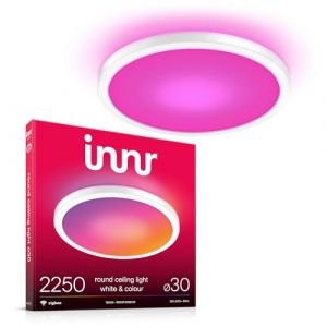 innr Plafonnier LED Connecté, Zigbee, Fonctionne avec Hue* et Alexa (Pont Requis), Lustre Salon Blanc et Couleur, Lampe Plafond Chambre RGB, Intensité Variable, 30cm, 2250 lumens (Innr Lighting, neuf)