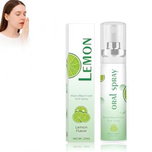 Spray Soin de La Bouche 20ml, Spray Haleine Fraiche, éLimine La Mauvaise Haleine, Spray RafraîChissant Pour L'Haleine avec Buse de Type Presse, Effet Longue Durée, Vaporisateur Buccal-Citron vert (Paiwujiangnan, neuf)