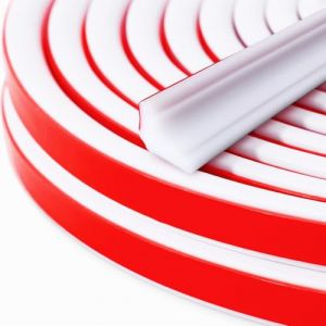 RANJIMA Moulures flexibles autocollantes pour plafond, triangle en TPE - Blanc - Pour plinthe, plan de travail de cuisine, bords de carrelage (6 m, 12 mm x 9 mm) (RANJIMA-EU, neuf)