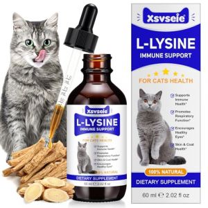 L-lysine pour Chats, Xsvseie Gouttes de lysine pour Chat 60 ML, Soutien immunitaire pour Chat,&eacute;ternuements, Nez Qui coule, Froid, Fonction oculaire (peidi-store, neuf)