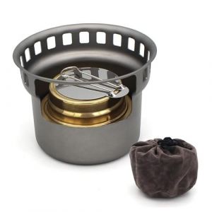 Po&ecirc;le &agrave; Alcool en Titane Br&ucirc;ler spiritueux po&ecirc;le en Bois ext&eacute;rieur avec Supports de Supports Camping Multi-Joie de randonn&eacute;e ultral&eacute;gieuse (fournaise Uniquement) &agrave; l'ext&eacute;rieur (MUkhgf, neuf)