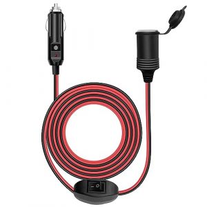 Giantdeer 2M Rallonge Allume Cigare 12V, 17AWG Prise Allume Cigare avec ON/OFF Interrupteur et Fusible 15A, Rallonge Allume-Cigare Femelle de Voiture &eacute;tanche pour Moto,Bateau,Voiture,Camion (Cheellu, neuf)