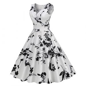 Robe Vintage Années 50 Pin Up Femme Crayon,Rétro Robe De Soiree Chic Et Élégant Col Rond De Cocktail Vintage Dress Année 50S Pin-Up Rockabilly Swing Dress De Bal Tendance (qiaoxiahe, neuf)