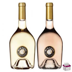 Lot d&eacute;couverte Miraval 2x75cL - 1 C&ocirc;tes de Provence Ros&eacute; 2021 75cL 13% & 1 C&ocirc;tes de Provence Blanc 2021 75cL 13% (Wine And More, neuf)