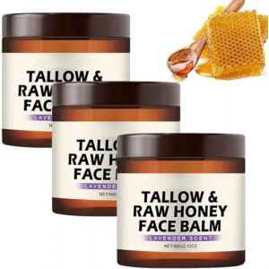 Suif et miel brut,[nouveau] baume au suif et au miel,soin de la peau au suif de b&oelig;uf,hydratant au suif de b&oelig;uf pour peaux s&egrave;ches et sensibles,cr&egrave;me raffermissante pour tous les types de peau,3Pcs (HAOHONGdianzi, neuf)