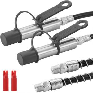 VEVOR Lot de 2 coupleurs de pistolet &agrave; graisse, haute pression 10 000 PSI, verrouillage &agrave; 3 m&acirc;choires, pointe de pistolet &agrave; graisse &agrave; d&eacute;gagement rapide avec tuyau/raccords Zerk, nettoyeur/capuchon ant (VEVOR Direct Store FR, neuf)