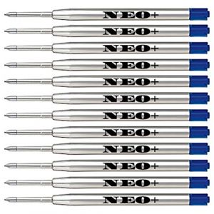 Lot de 12 recharges pour stylo à bille Parker Stylo-bille de qualité, pas cher mais longue durée, pointe moyenne, compatible avec les stylos à bille Parker, fabriquées en Allemagne (12 bleus, 0,7 mm) (ONLINE UK SELLER LTD, neuf)