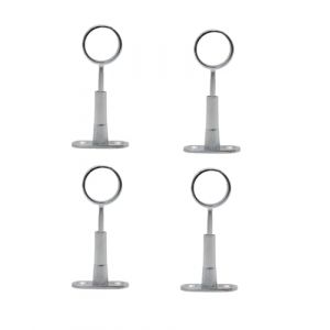 DOJA Barcelona | Support Tringle Penderie | 4 Support pour Barre Penderie Rond Ø 25mm | H 50 à 80mm | Zinc-Aluminium | Support Central de Tube pour Armoire Penderie Vetement, Tringle Rideau Plafond (DOJA Barcelona, neuf)