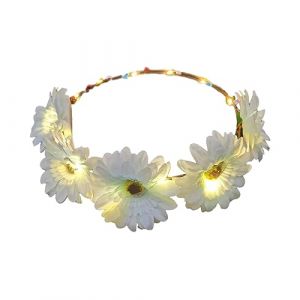 Watreketal Serre Tete,Serre-tête à fleurs LED pour filles, guirlande de déguisement pour fête de nuit, cerceau lumineux pour cheveux (Xuanlang Trading, neuf)