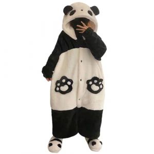 Pyjama Combinaison Femme Pyjama Chaud Hiver, Chemise De Nuit Longue Mignon Douces Panda V&ecirc;Tements Sleepwear Costumes De Cosplay D&rsquo;Animaux pour Adultes Maison Confortable (dkyrkzr, neuf)