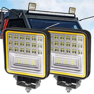 Biqing 2X Phare de Travail LED 12V, LED Barre 4.4&rdquo; Projecteur Voiture Spot Flood Feux Antibrouillard 24V Feux de Travail Feux Additionnels 25000LM pour 4x4 Truck ATV Offroad Spotlight (126W) (YuanGu, neuf)