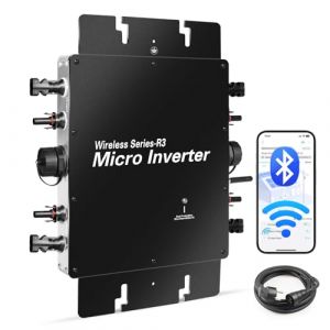 BENNTOP Micro Onduleur Solaire Balcony 1200W Li&eacute; au R&eacute;seau Onduleur Plug & Play, MPPT &agrave; 99,8% & &Eacute;tanche IP65, Entr&eacute;e DC 30-60V, Contr&ocirc;le Wi-FI et APP pour Photovolta&iuml;que de Balcon (BENNTOP, neuf)