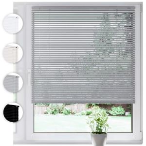 Store en aluminium SONELLO intérieur 120cm x 100cm Argent Store vénitien en aluminium Klemmfix sans perçage: protection visuelle anti-éblouissement contre la lumière et solaire pour fenêtres et portes (GardenFlora - Home & Garden, neuf)
