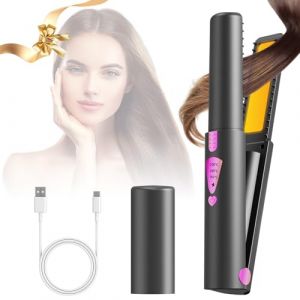 Bwaliffury Fer à lisser Sans Fil,Lisseur Boucleur Cheveux, Mini Lisseur Rechargeable,3 Température/160-200°C,Chauffage Rapide, Lisseur Cheveux Ceramique et Ionique, pour Lisser et Boucler Les Cheveux (Zynexo  OÜ, neuf)