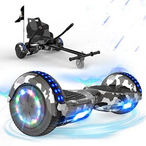 RCB Hoverkart Gyropode Hoverboard Kart pour Enfant et Adulte, Overboard et Kart avec Bluetooth-Musique/LED-Roue Clignotante, Hoverboards Cadeau pour Enfants (RCB EU STORE, neuf)